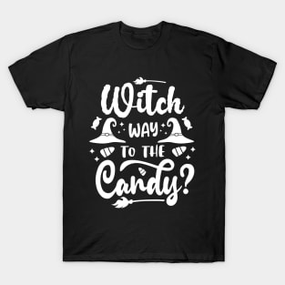 Witch Way to the Candy Halloween Witch Candy Lover Kids T-Shirt